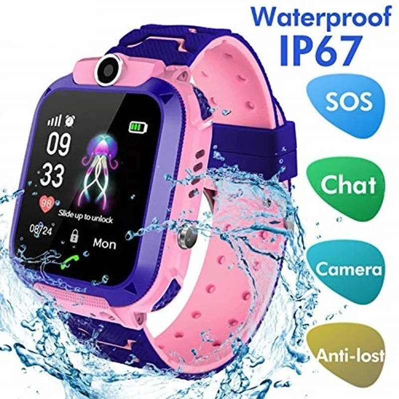 Smartwatch Digital Watches For Kid Girl - 2G เด็กดูสมาร์ท SOS โทรตําแหน่งปอนด์เด็กโทรศัพท์นาฬิกา IP67 กล้องกันน้ําระยะไกล