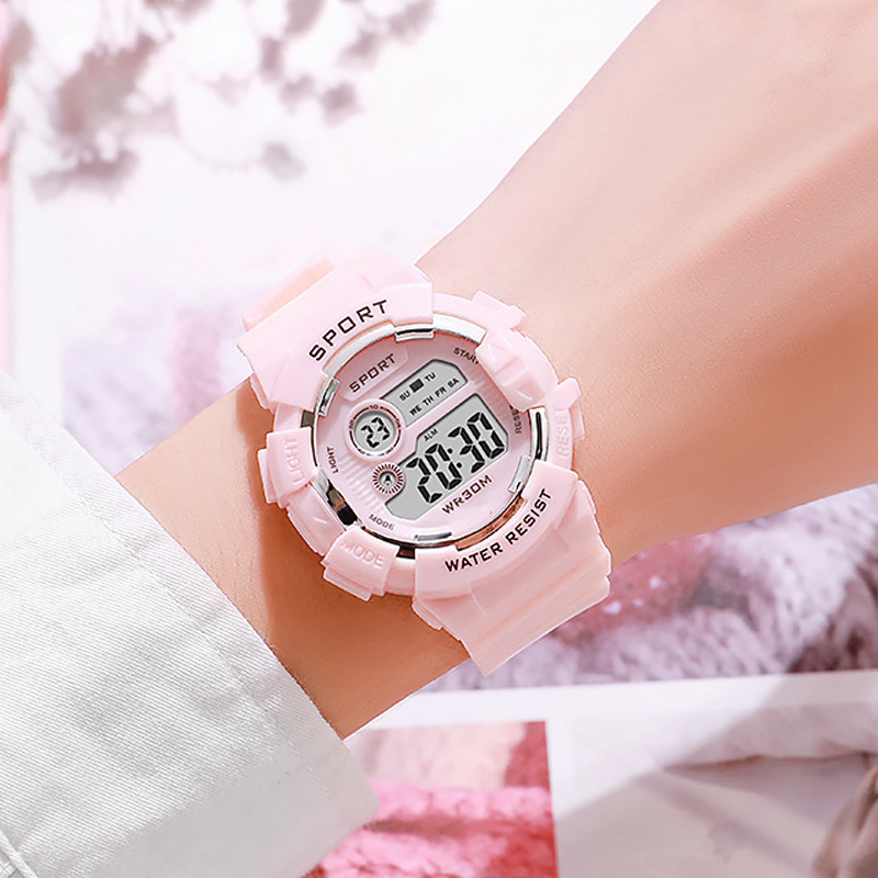 Smartwatch Digital Watches For Kid Girl - แฟชั่นนาฬิกาเด็กส่องสว่างกันน้ํากีฬานาฬิกาดิจิตอลนาฬิกาปลุกนาฬิกาเด็กนักเรียนหญิงสมาร์ทนาฬิกาอิเล็กทรอนิกส์ของขวัญ