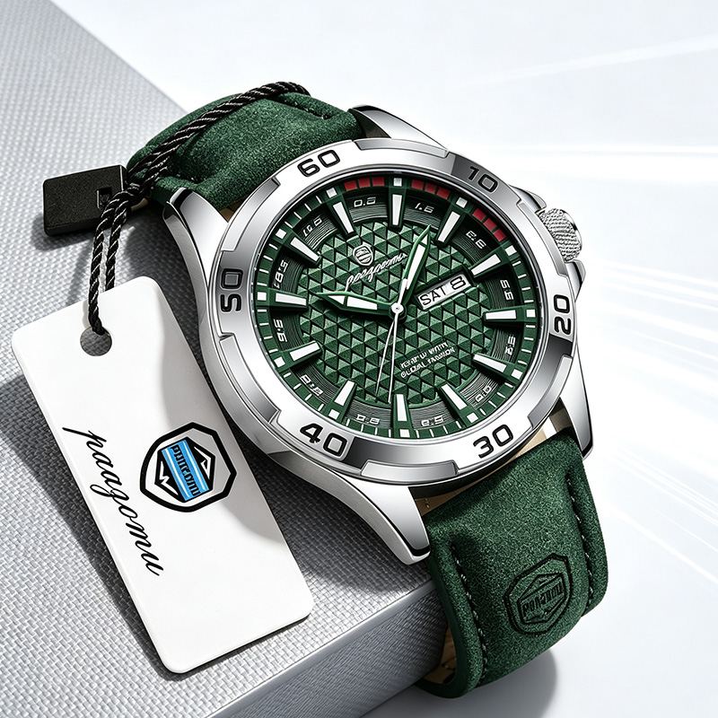 Smartwatch Watches For Men Brands - PAAZOMU นาฬิกาข้อมือผู้ชายแบรนด์หรู แฟชั่นควอตซ์ สายหนัง ลำลอง สปอร์ต