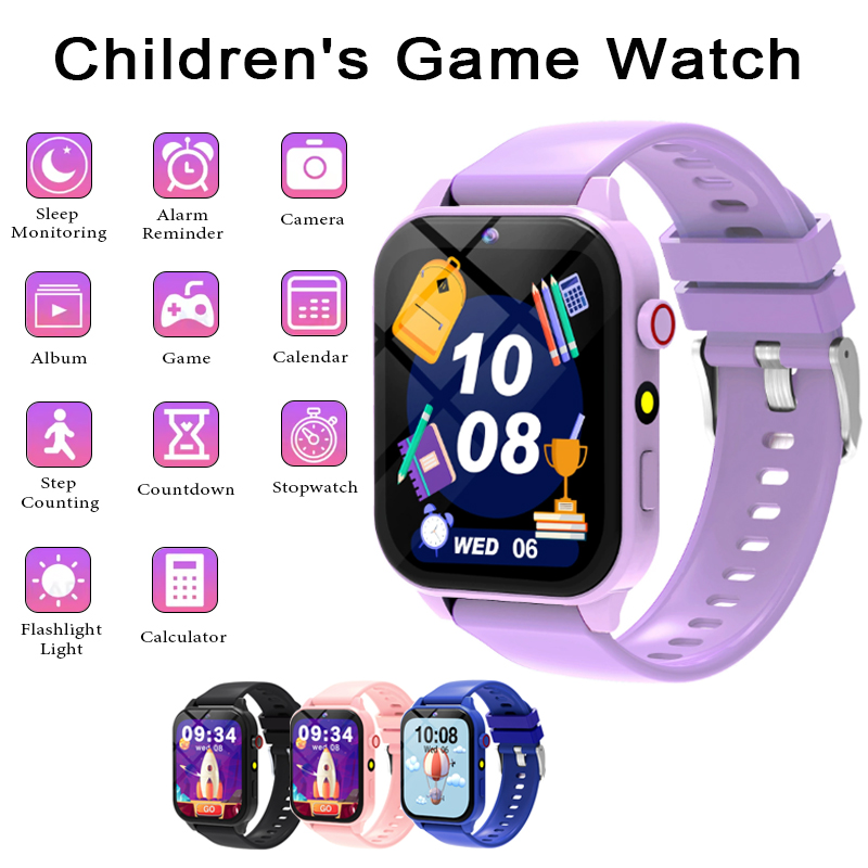 Smartwatch Watches For Kid Girl - สมาร์ทวอทช์เกมเด็กนาฬิกา 1.83 นิ้วจอแสดงผลเครื่องวัดการนอนหลับกล้องนาฬิกาปลุกเด็กสร้อยข้อมือสำหรับชายหญิงของขวัญ