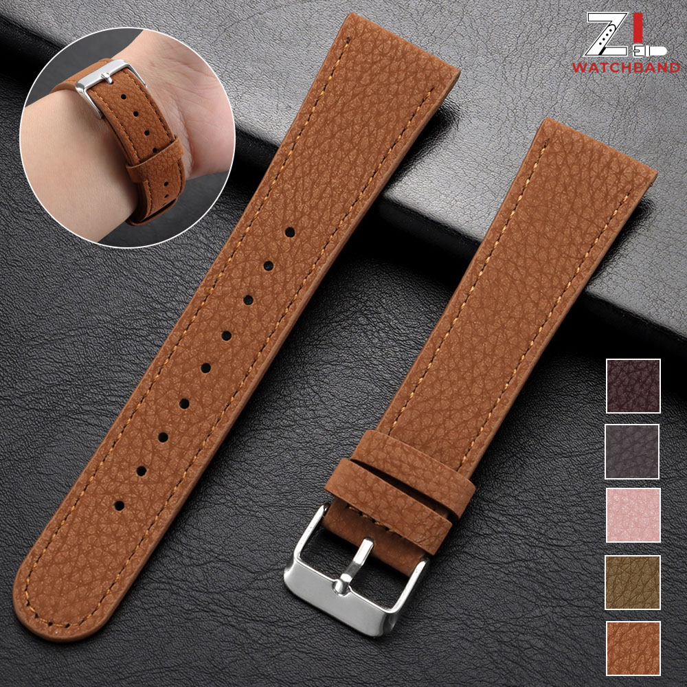 Smartwatch Purple Watches For Women - สายนาฬิกาหนังลายลิ้นจี่ ขนาด 22 มม. สีม่วง ชมพู