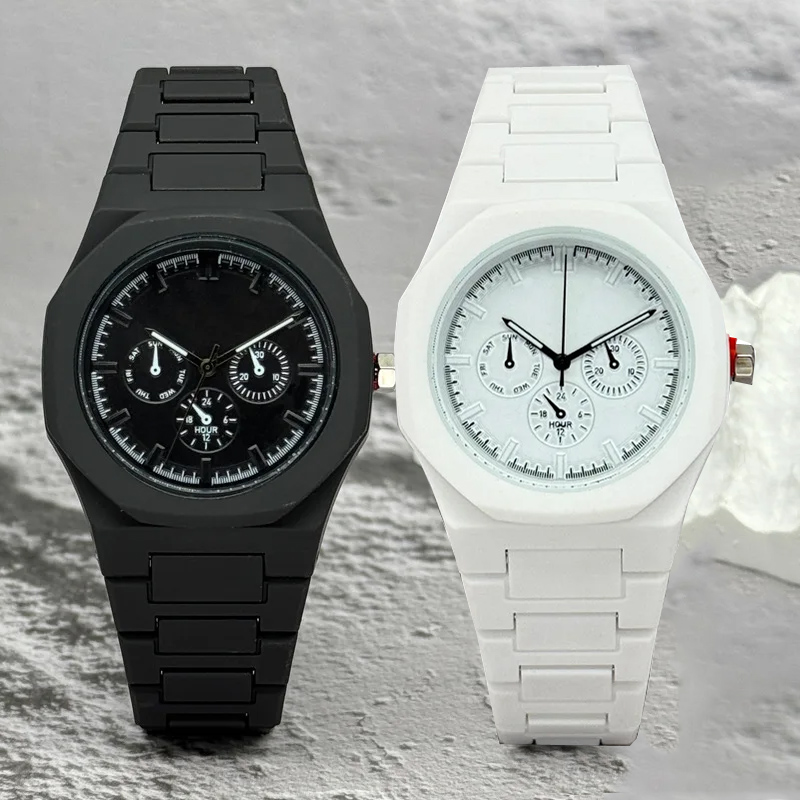 Smartwatch Watches For Men Brands - แบรนด์ที่มีชื่อเสียงนาฬิกาข้อมือแฟชั่นผู้หญิงสามตาปลอม นาฬิกาควอตซ์ สายพลาสติก นาฬิกาข้อมือสุภาพสตรี นาฬิกาหรูหรา