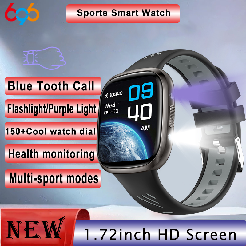 696 สมาร์ทวอทช์ BT โทร ไฟฉาย L - Smartwatch Purple Watches For Women บทวิจารณ์และราคา