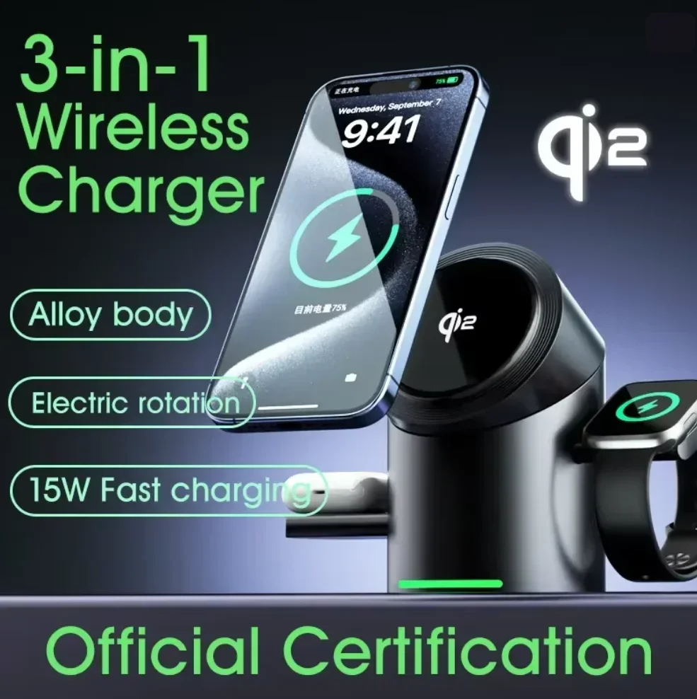 แท่นชาร์จไร้สายแม่เหล็ก 3in1 ร - Watch Smartwatch Android บทวิจารณ์และราคา