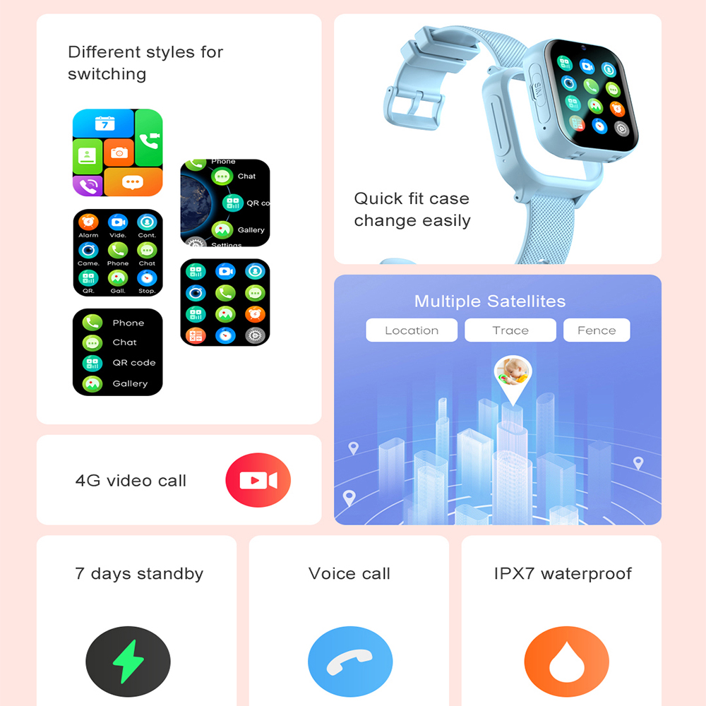 สมาร์ทวอท์ชเด็ก 4G GPS WIFI Vi - Smartwatch Watches For Kid Girl บทวิจารณ์และราคา