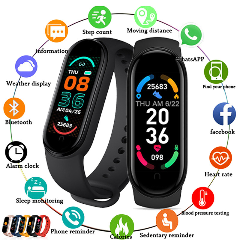 M6 สมาร์ทวอทช์ผู้ชายผู้หญิงกีฬ - Smartwatch Iphone Watch For Men บทวิจารณ์และราคา