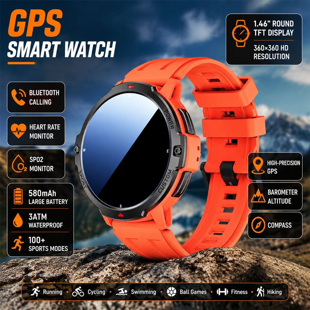 ใหม่ 6 แกนไจโรสโคปทหาร GPS สมา - Smartwatch Timex Watches For Men บทวิจารณ์และราคา