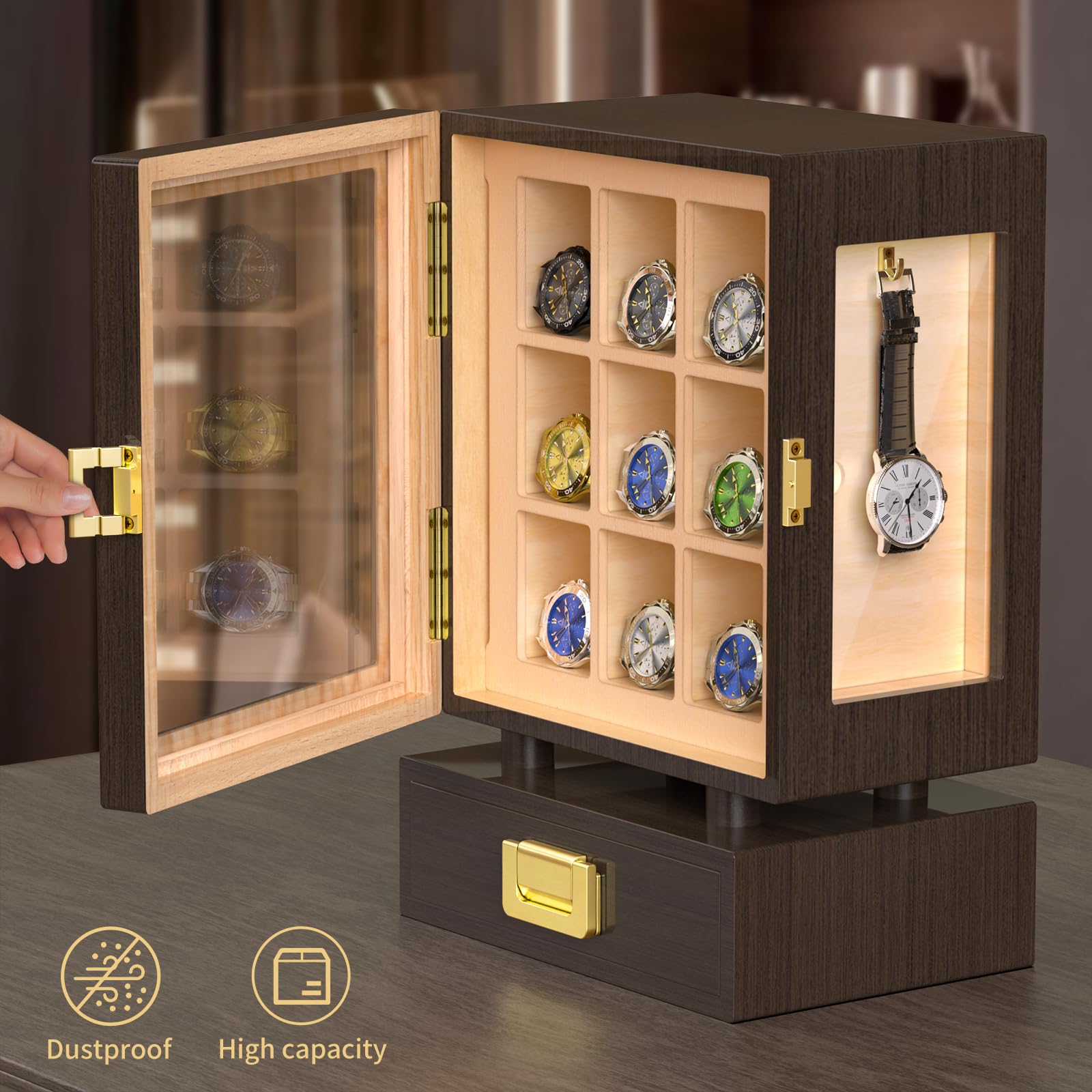 กล่องเก็บนาฬิกาไม้ทรงสี่เหลี่ย - Watches Original บทวิจารณ์และราคา