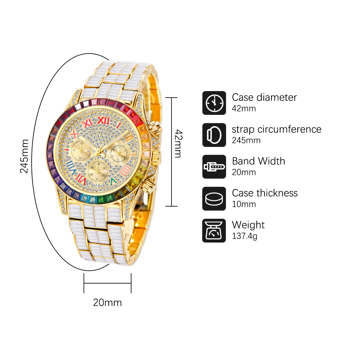 MISSFOX Luxury Iced นาฬิกาผู้ช - Smartwatch Watches For Men Brands บทวิจารณ์และราคา