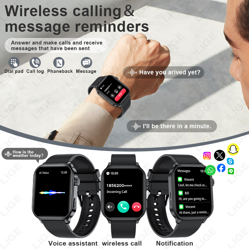 LIGE แบรนด์ดั้งเดิมสมาร์ทวอทช์ - Smartwatch Branded Watches For Women บทวิจารณ์และราคา