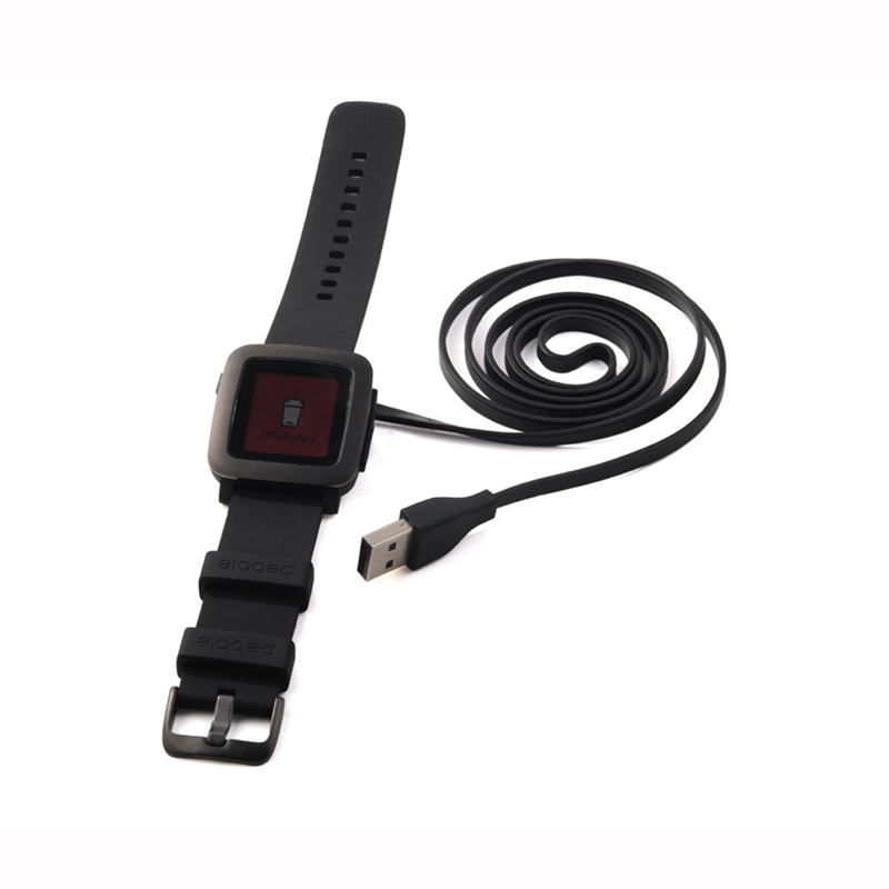Black USB Charger สายชาร์จสำหร - Smartwatch Pebble Watches บทวิจารณ์และราคา